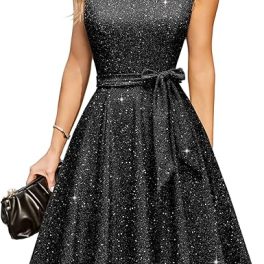 DRESSTELLS Women's Cocktail Dresses, Formal Wedding Guest Modest Church Vintage Tea Party Midi Evening Dress